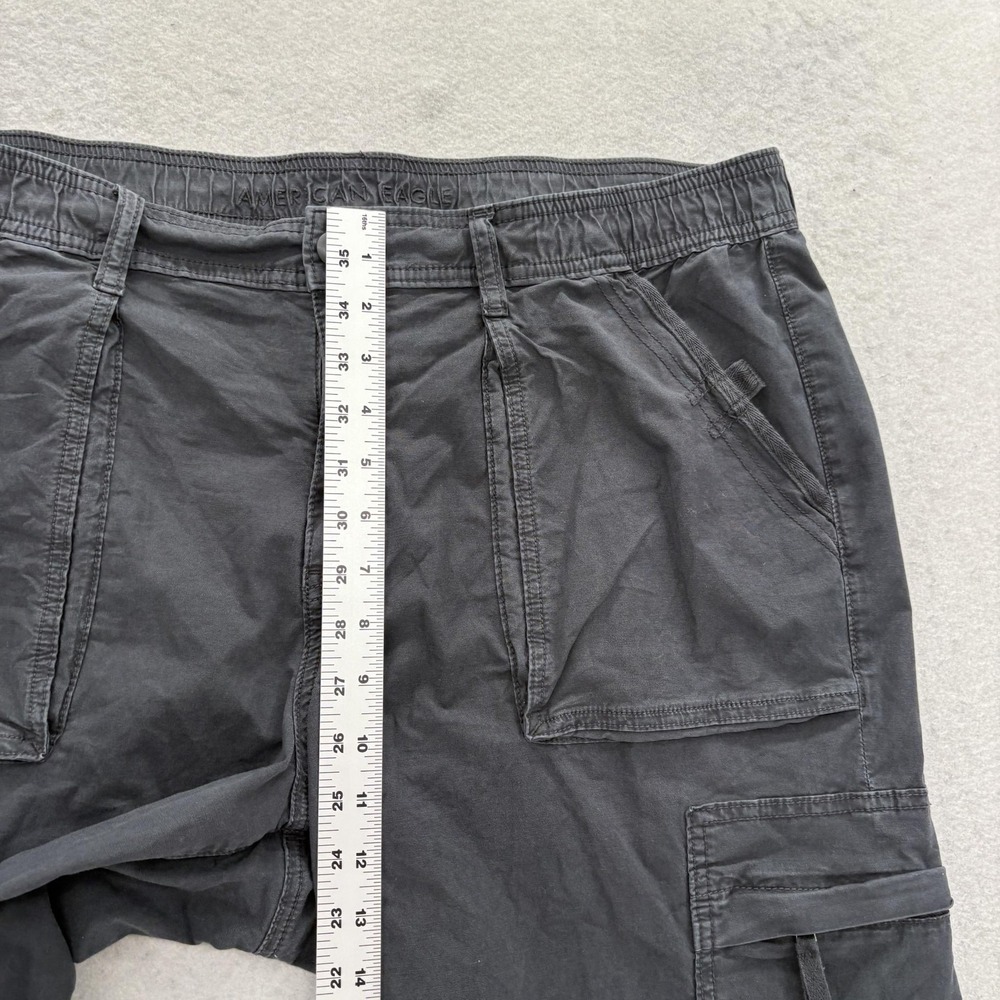 American Eagle Baggy Jogger Cargo Pants Womens 16 Gray Stretch Twill Casual Y2K - Picture 7 of 11
